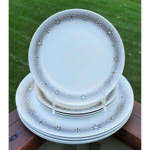 8 ONEIDA DELUXE MCM Melamine Melmac Gold Atomic Snowflake Starburst Plates Lot